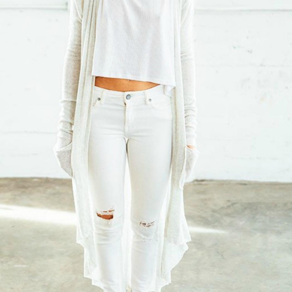 Rare Joah Brown chalk soleil long open cardigan